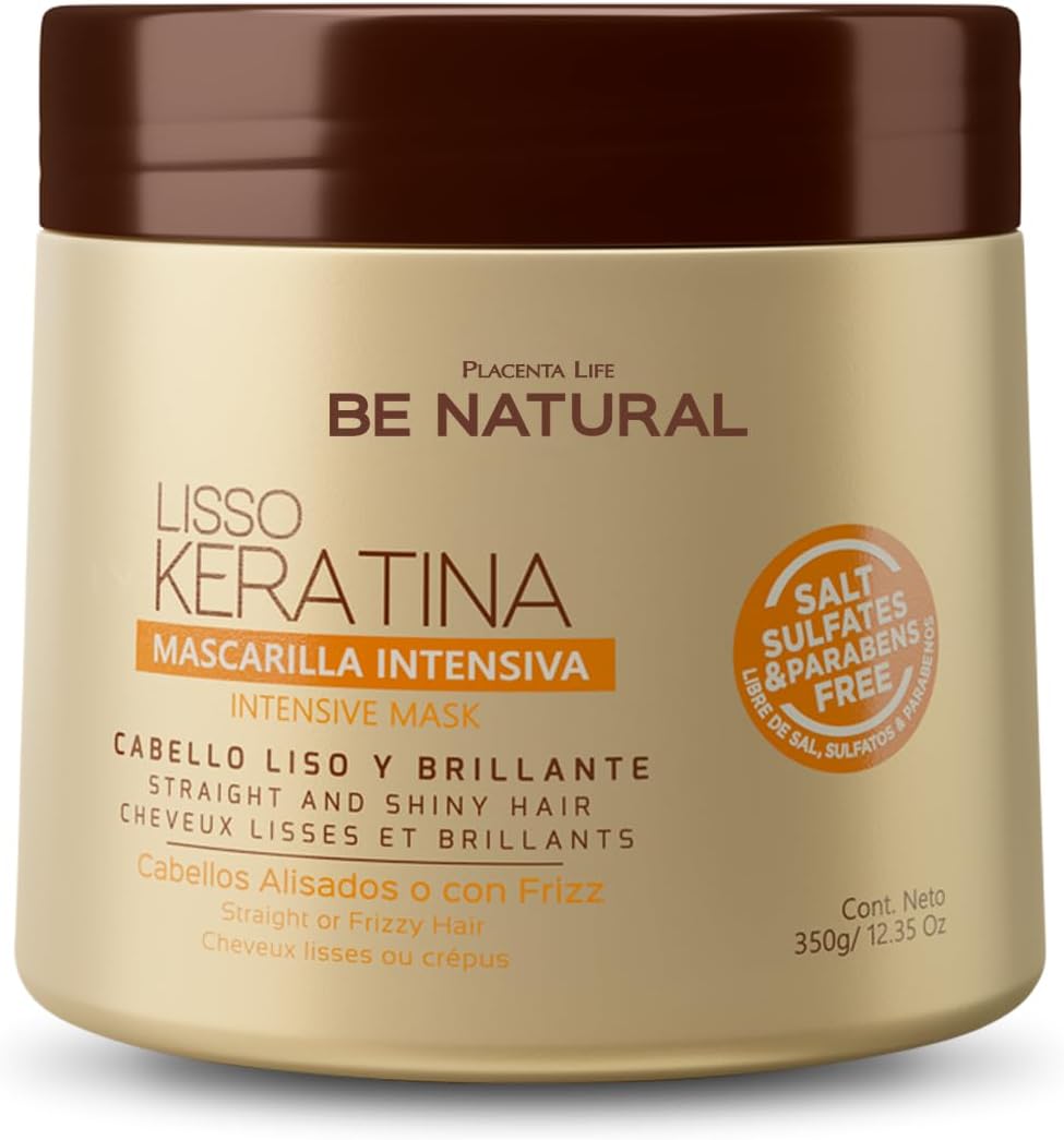 Be Natural Lisso Keratina Mask for a Straight and Shiny Hair- 350 ml/11.83 fl.oz. (Lisso Keratina Mask)