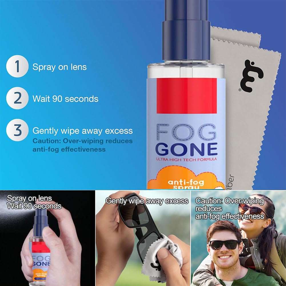 Antifog Spray, 30ml Spray Anti Appannamento Occhiali, Spray per Riparazione Lenti, Spray per La Pulizia degli Occhiali, Liquido Antiappannante per Occhiali Lens,Occhiali,Maschere Sci,Occhiali da Sole