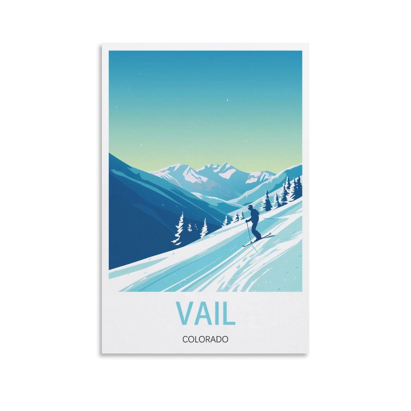 EZMLFA DIY 5D Diamond Art Painting Kits,Vail Colorado Ski Colourful Rhinestone Diamond Arts Kits for Beginners, Perfect Home Wall Decor Gifts 50x60cm