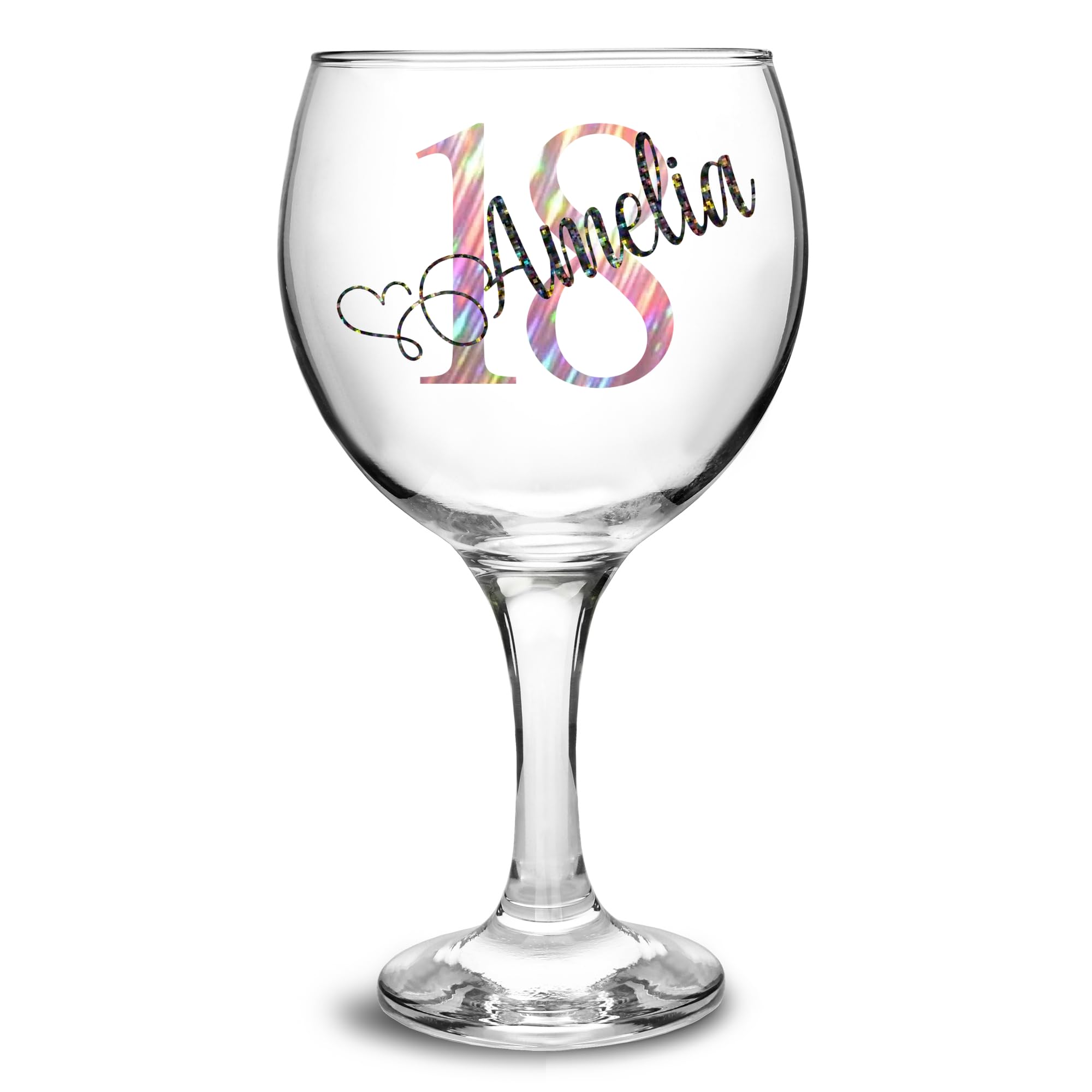 Personalised Birthday Gin Glass Gifts for Her Girl Women Bestie Balloon Cocktail Wine Glass 18th 21st 30th 40th 50th 60th 70th 80th Any Age Party Present Idea