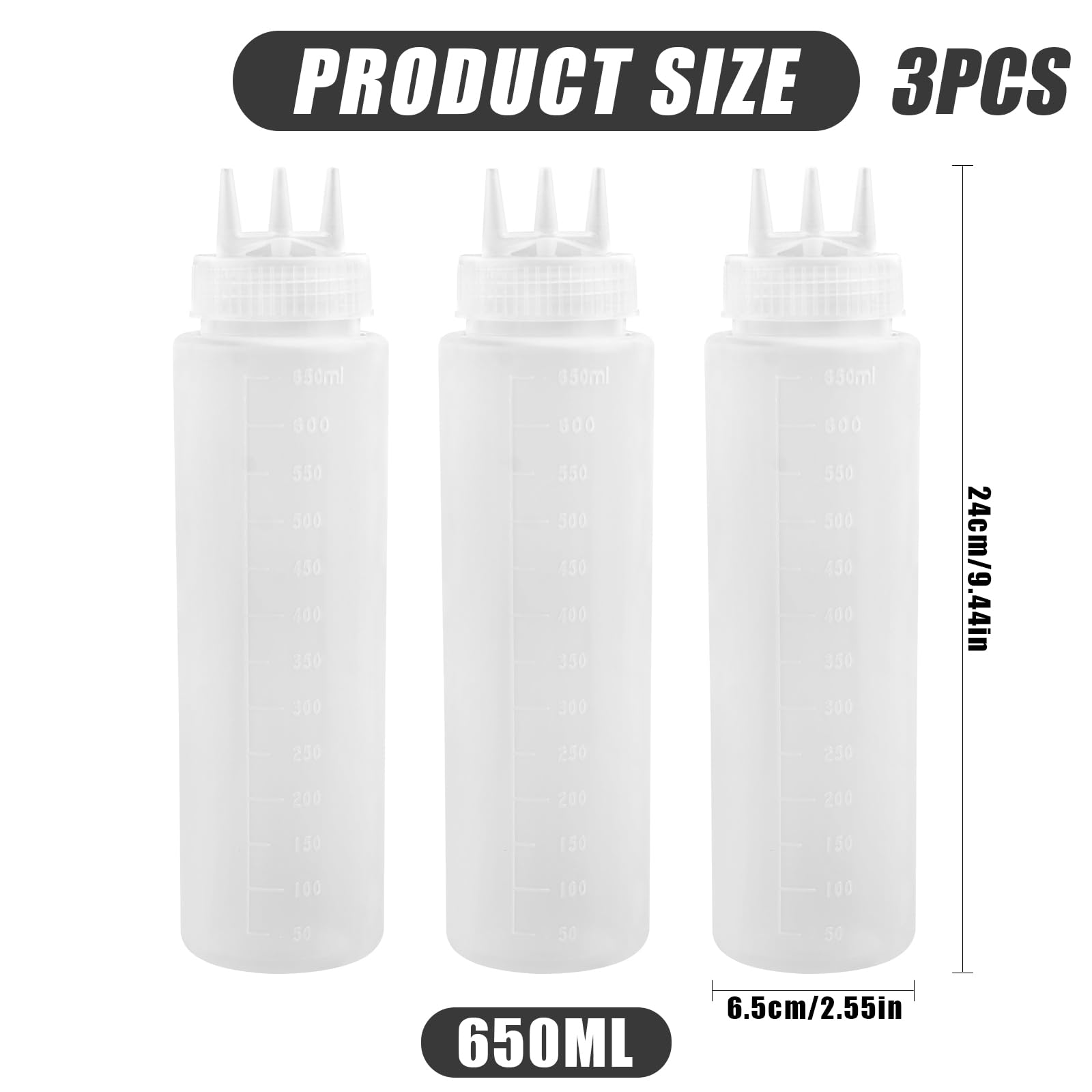 AKOLAFE 12 Stück Quetschflaschen 300ml - BPA-frei Für Saucen & Öle