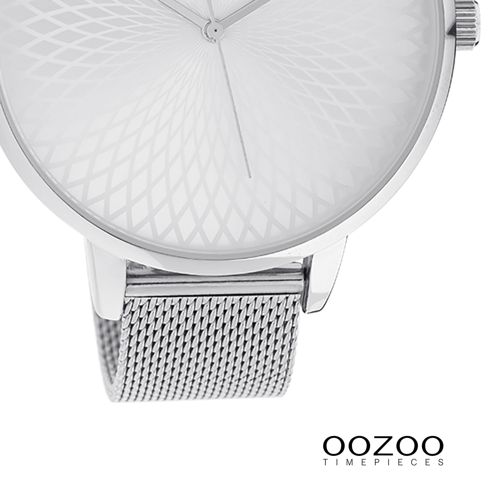 Oozoo Damenuhr mit Edelstahl Milanaiseband und Mandala Zifferblatt