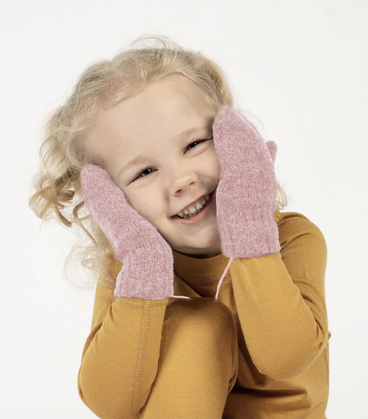 Toddler Winter Mittens Solid Knitted Cold Protection Magic Gloves Mitten for Boys Girls