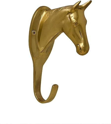 Tack Room Studio Percha de cabeza de caballo de latón (latón)