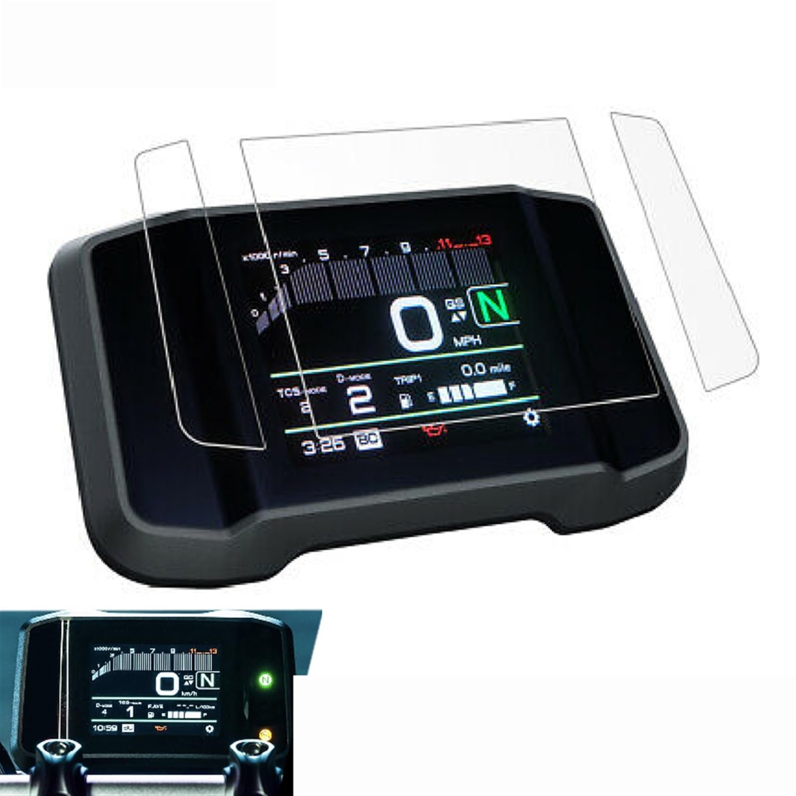 Motorrad Zubehör Instrument Dashboard Tacho Schutz Film Bildschirm Für Y&amaha MT09 MT-09 MT 09 2021 Zubehör (Color : 2pcs)