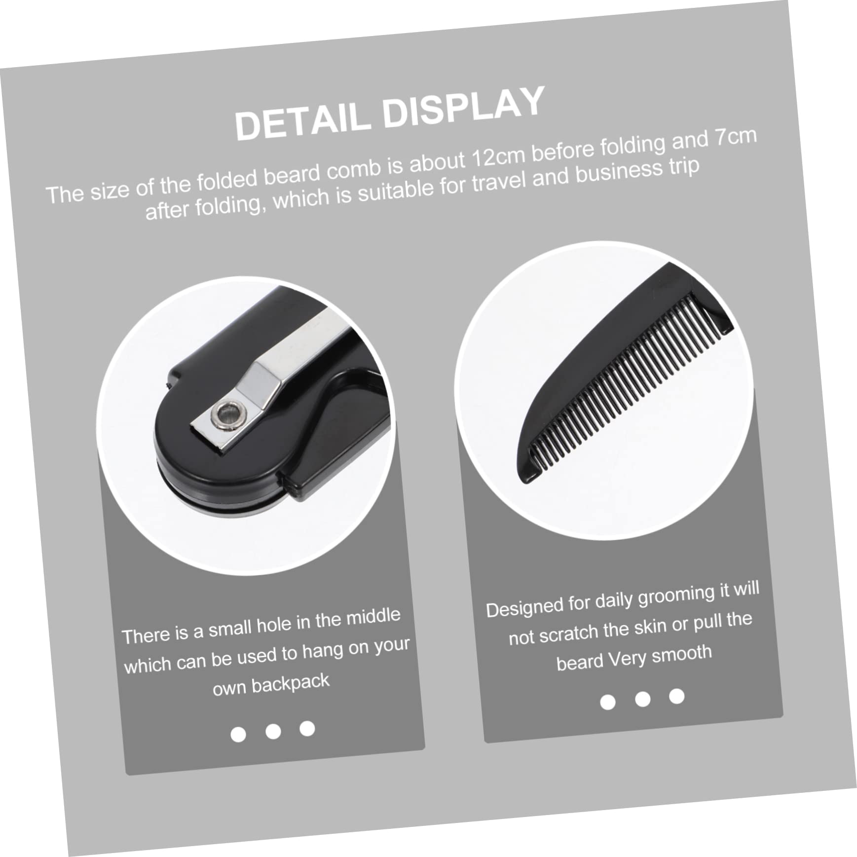 OUNONA 4Pcs Folding Beard Combs for Men Pocket Hair Combs for Beard Care Portable Design for Travel and Home Use for Grooming Styling and Moisture