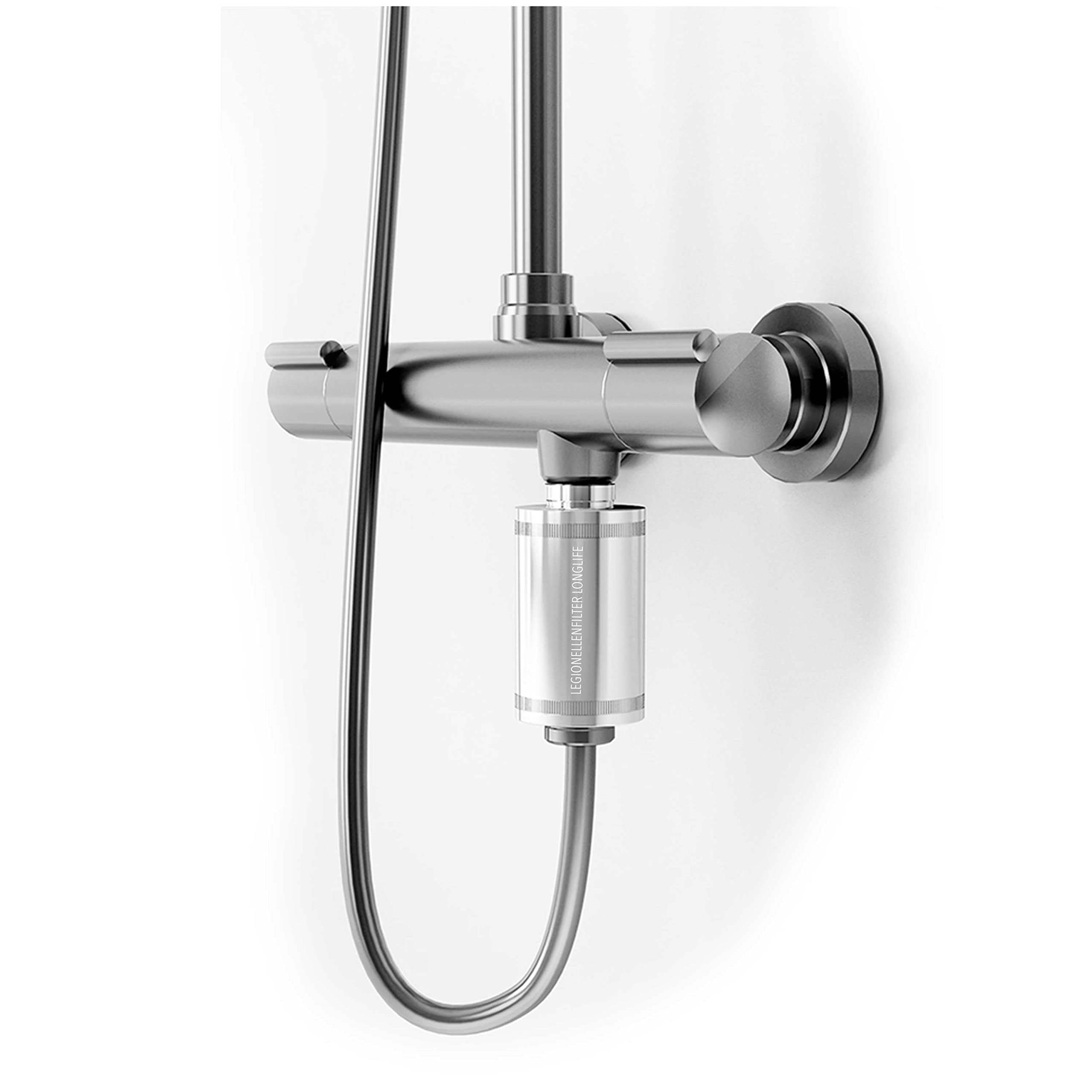 Filtro antilegionella LONGLIFE per doccia | Protezione antilegionella certificata | Set completo con filtro sostituibile