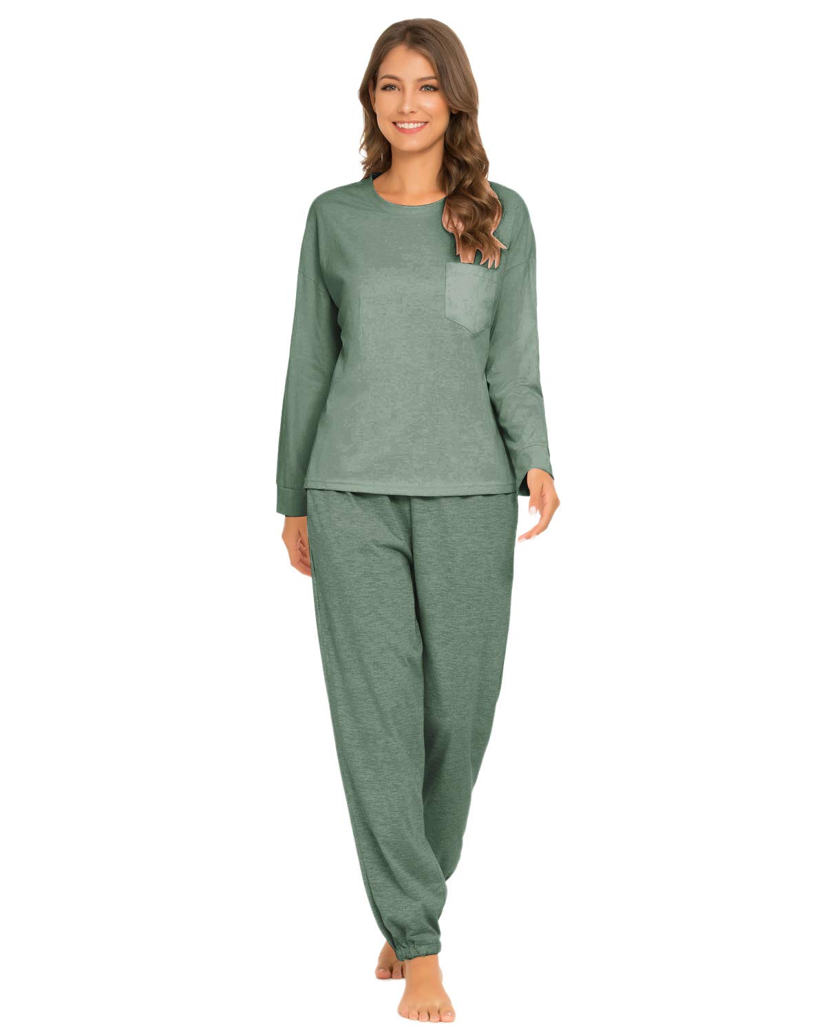 Women's Pajama Sets Long Sleeve Sleepwear Pjs Sets 2-Piece Jogger Nightwear Lounge Wear for Ladies