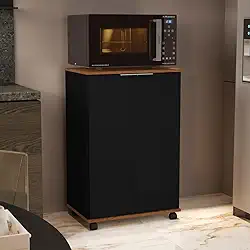 Balcão Pratic para Cozinha Microondas, Multiuso 2 portas - Cores (Preto)