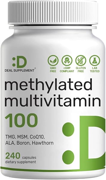 DEAL SUPPLEMENT Methylated Multivitamin for Men & Women, 240 Capsules | 100%…