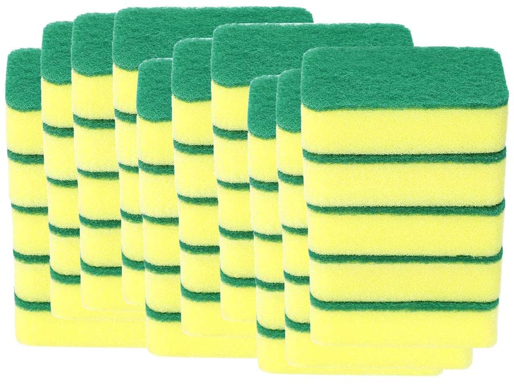 XYWHPGV 50pcs Almohadilla para Fregar Esponja para Fregar Que no Raya Almohadillas para Fregar 4.3"x2.8" para Fregar la Cocina, Lavar Platos, Amarillo(6539f 2c01d 50f99 b6ea7 0c378 bbd28