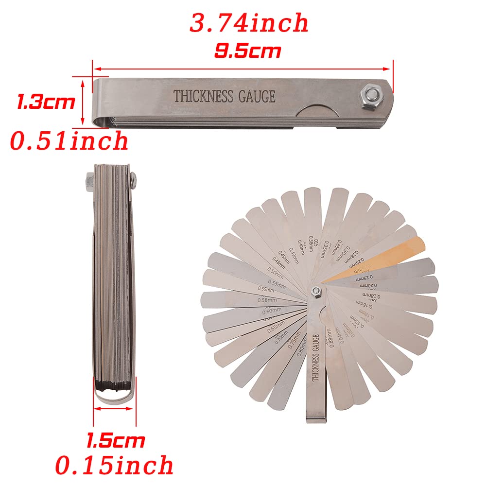 Oldbones Outil d'écart de bougie d'allumage avec jauge d'épaisseur - Outil universel pour bougie d'allumage compatible avec la plupart des bougies d'allumage de 10 mm, 12 mm, 14 mm, 16 mm (noir)