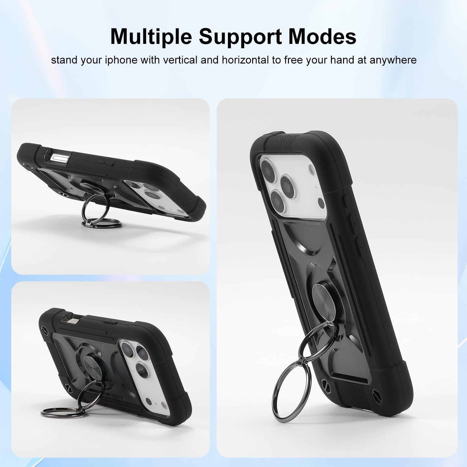 Generic Compatible con iPhone 13 (color: arcoíris1), funda completa de triple capa de silicona dura de alta calidad