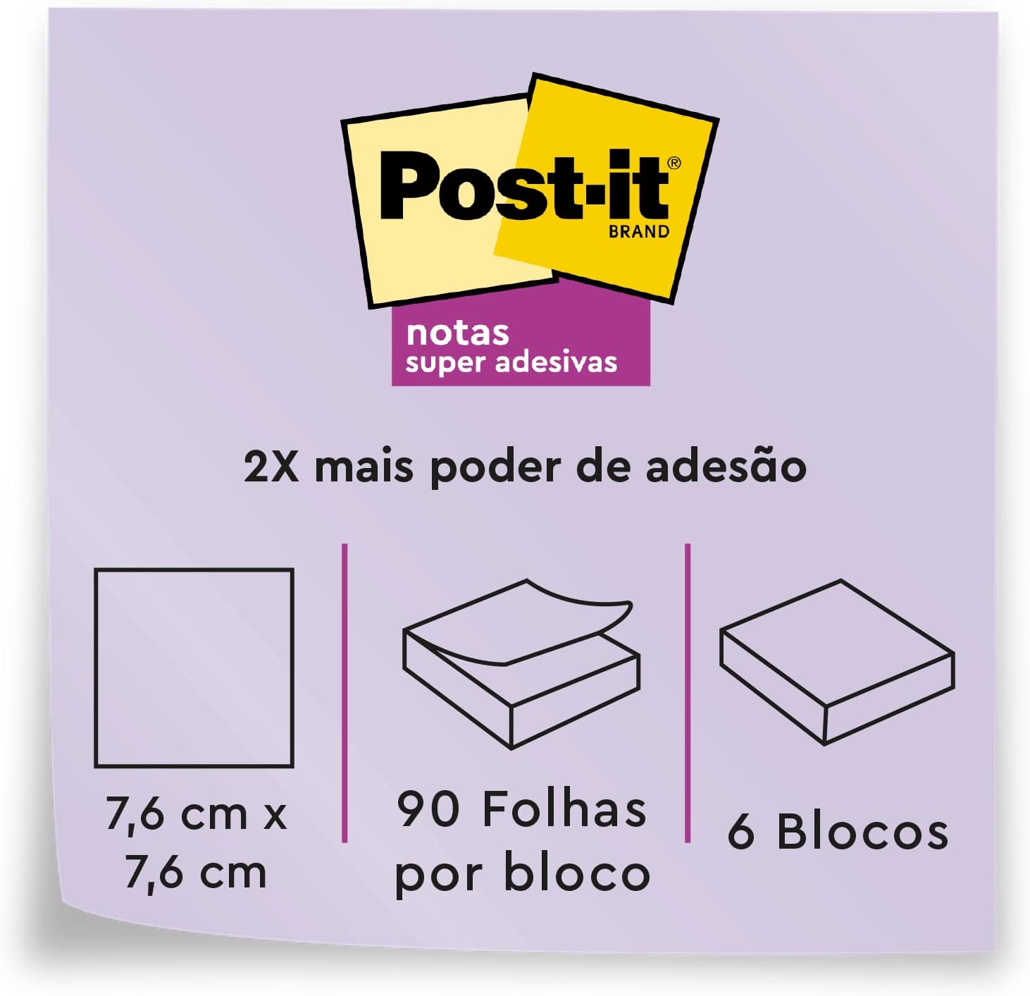 Post-it, 3M, Bloco de Notas Adesivas, Coleção Paixão por Viajar, 76x76mm, 540 folhas