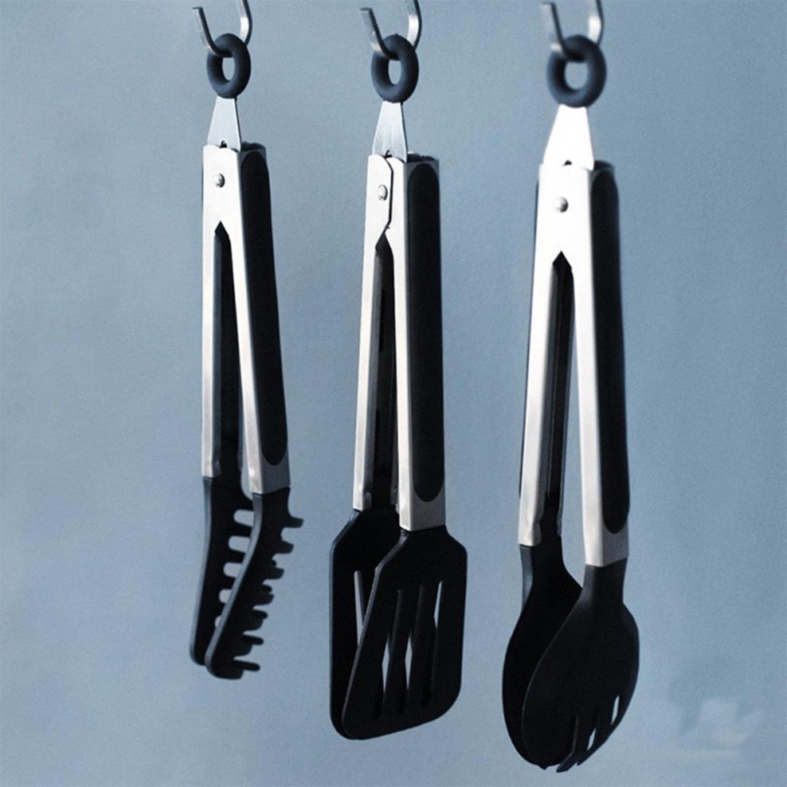 Accessoires de Cuisine Pinces à Nouilles en Nylon Pinces à Spaghetti Pinces Alimentaires Poignée en Acier Inoxydable Ustensiles de Cuisine Pinces (C)
