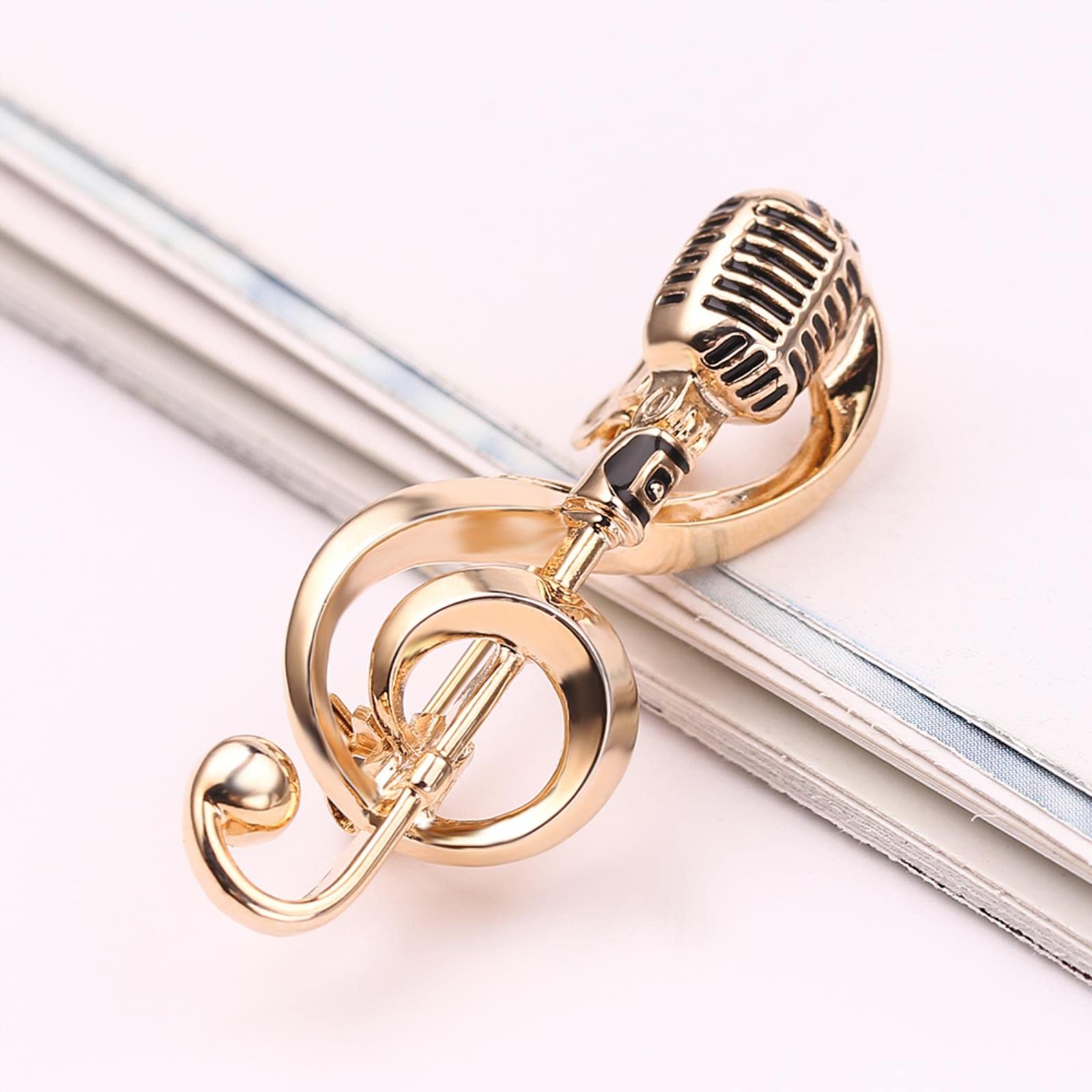 Spille, Corpetto, Spille Distintivi, Strass Logo musicale Spilla Nota musicale Microfono Spilla in metallo Cantante Concerto Gioielli di lusso Donna Uomo Accessori Gioielli