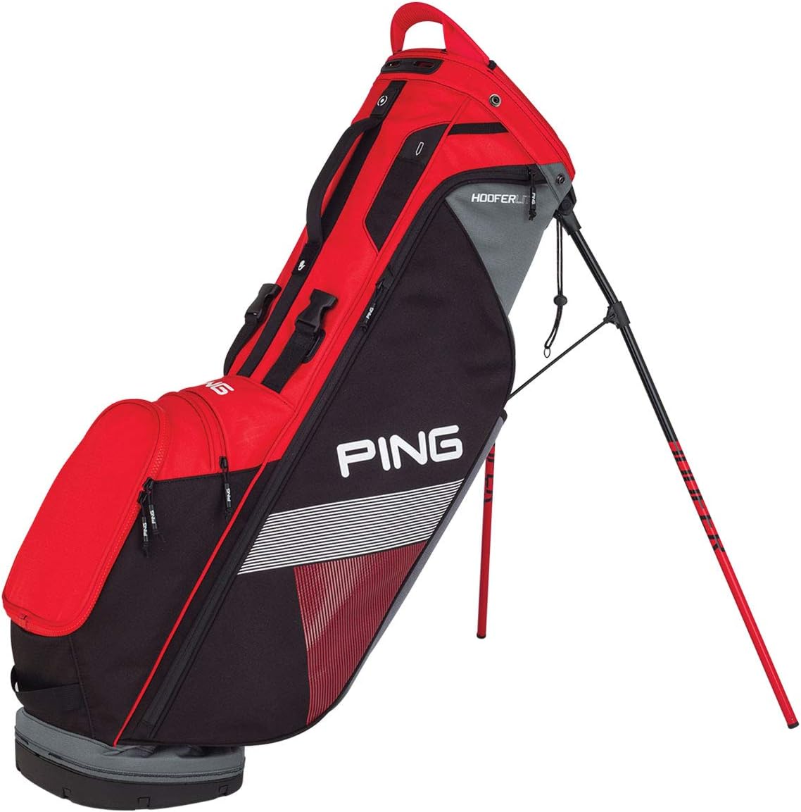 PING Hoofer Lite Stand Golf Bag (Scarlet/Black/Grey)