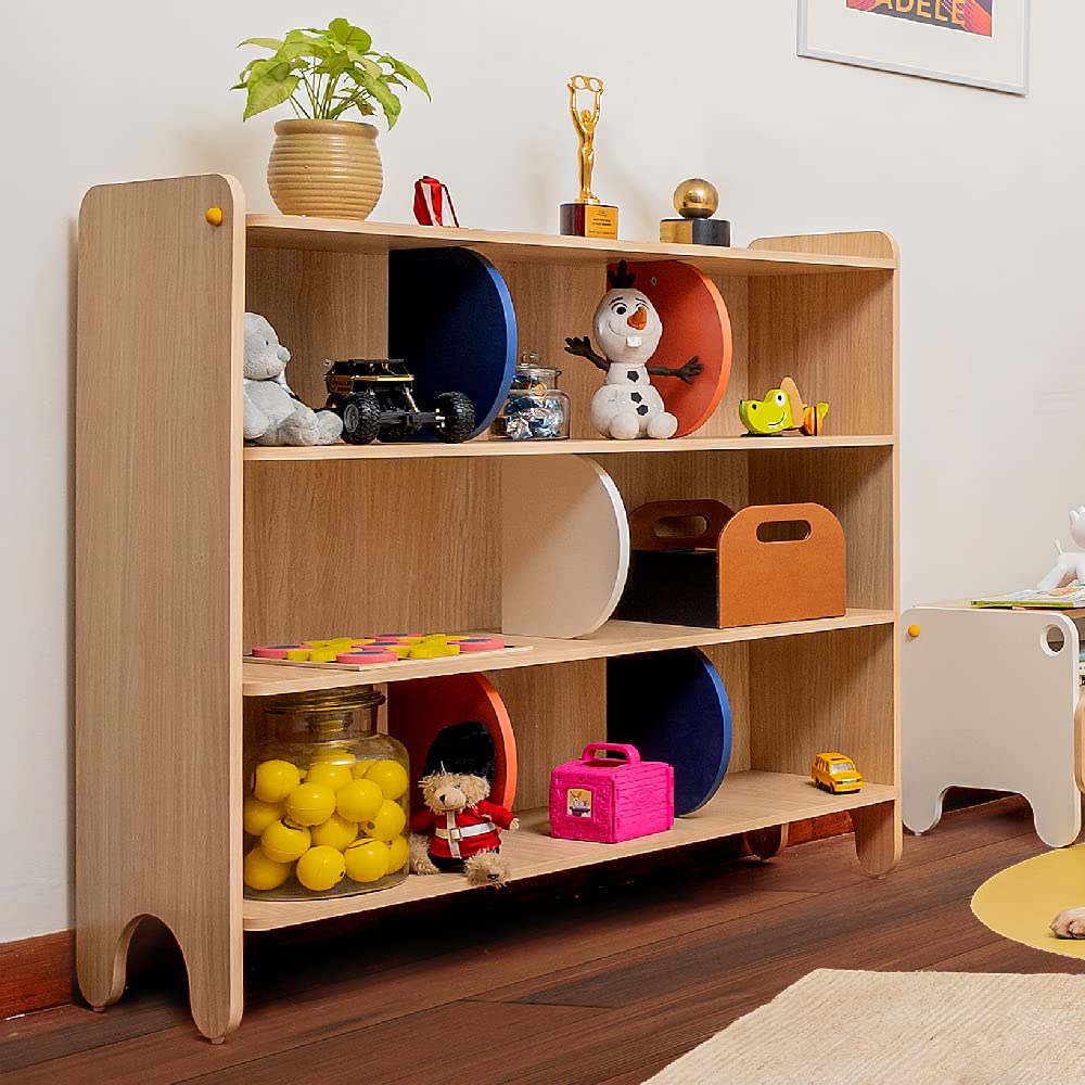 Smartsters Jungle Gym Storage Organizer for Kids | Engineered Wood | Open Book Shelf | Multi Color | 46x47x17 inches | Easy-to-Stack Shelves for Books, Toys, Games | Durable Construction