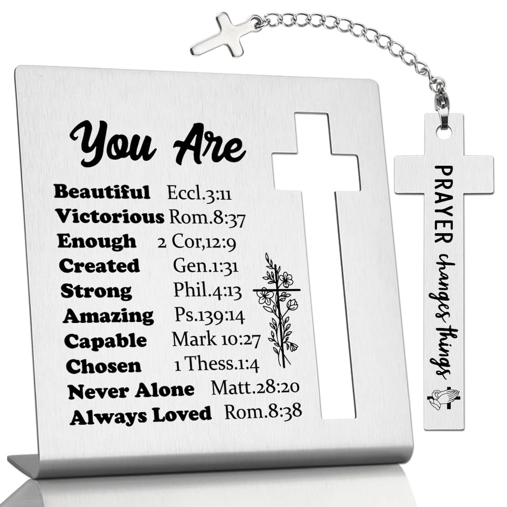Christian Gifts for Women Decor, Inspirational Gifts for Women Friends Religious, Bible Verse Home Office Signs, Birthday Friendship Present for Her