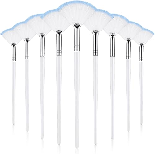 Miniatura 20 de 9 Piezas de Pinceles para Mascarilla Facial en Abanico, Pinceles Aplicadores Faciales Suaves, Herramientas para Peeling Glicólico y Maquillaje