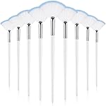 9 Pieces Facial Fan Mask Brushes, Soft Facial Applicator Brushes Tools for Peel Glycolic Makeup for Mud Cream(White Blue)