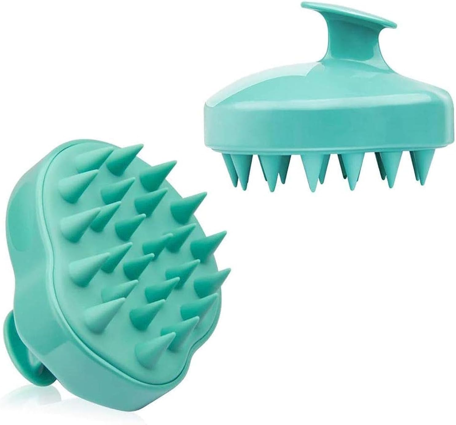 Shampoo Brush Hair Scalp MassagerWet Dry Hair Scalp Massage Brush Soft Silicone Comb for Men, Women, Kids and Pets - Green