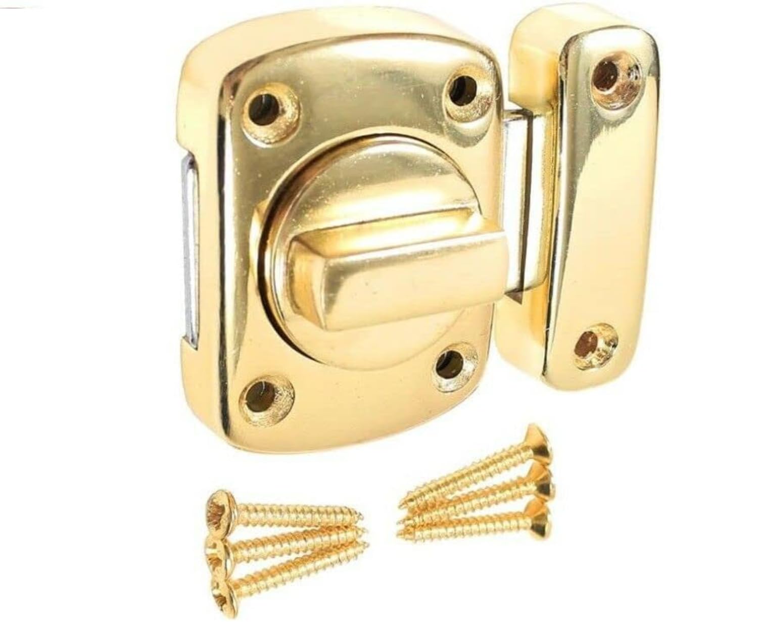 Sisi Uk Door Lock Latches For Internal Door Polished Brass Rotate Bolt Gate Latch Door Lock For Bathroom Door Gate Latch Toilet Door Latch Pack With Matching Screws (Pack Of 1)