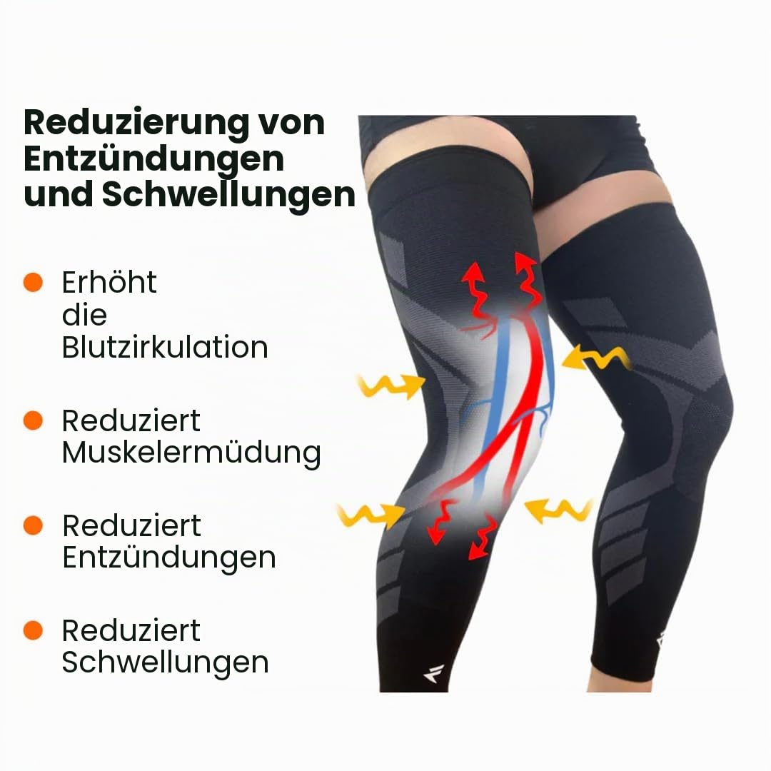 Flytex – Kompressions-Kniebandagen – Linderung von Knieschmerzen & Schutz vor Verletzungen – Arthrose, Meniskusriss, Kreuzbandverletzungen, IT-Band-Syndrom – Ideal für Laufen, Wandern