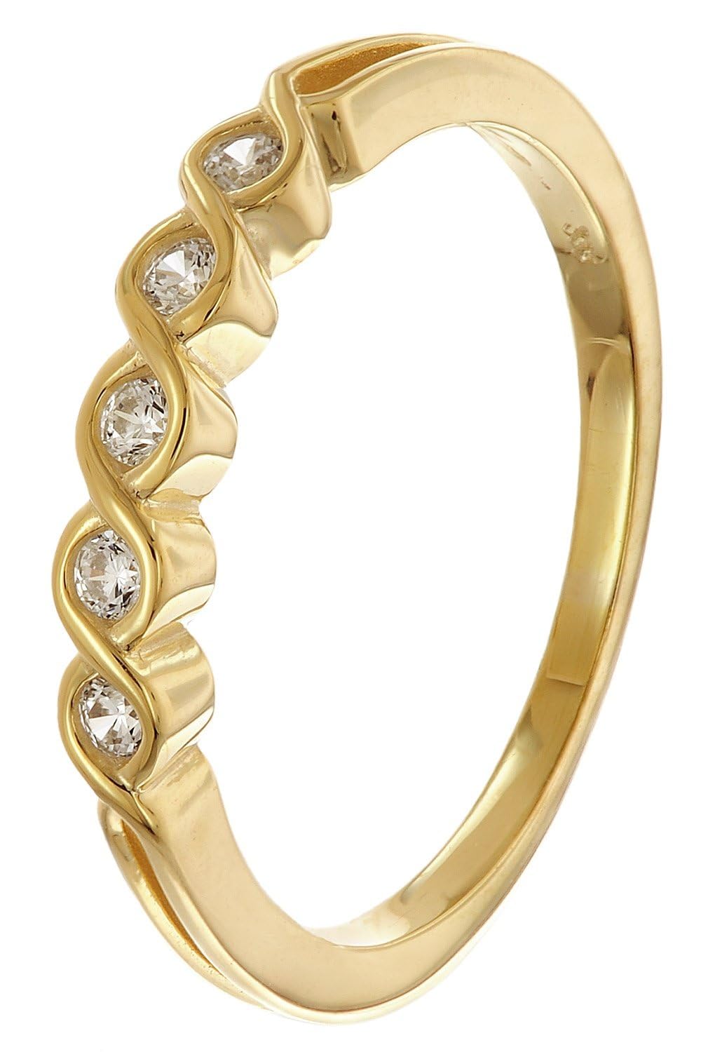trendor Damenring Gold 333/8K mit Zirkonias 68395