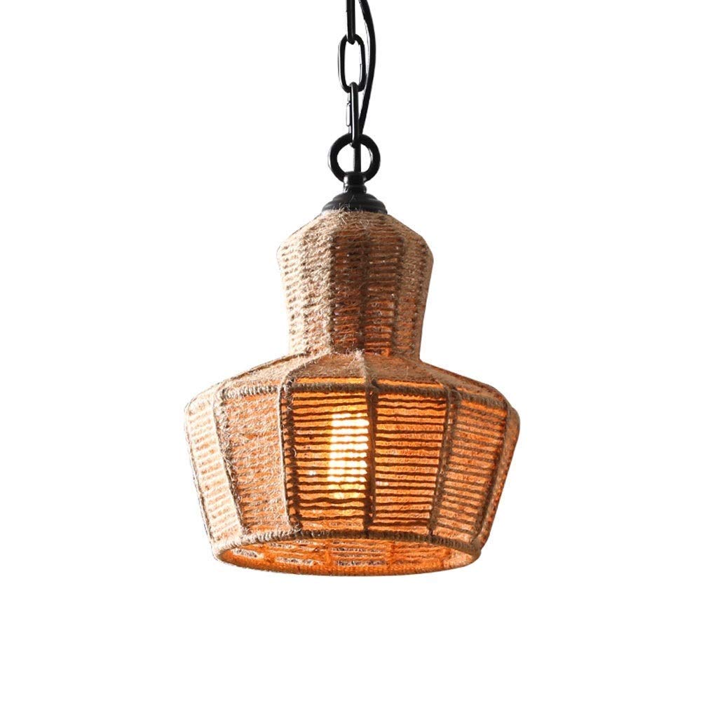 Luminaire suspendu en corde de chanvre de qualité supérieure lustre mono-tête design rétro