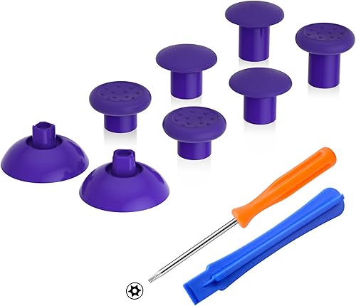 eXtremeRate ThumbsGear Interchangeable Thumbstick for Xbox Controller - Improve Comfort - Purple 3 Height Domed & Concave Grips Ergonomic Adjustable