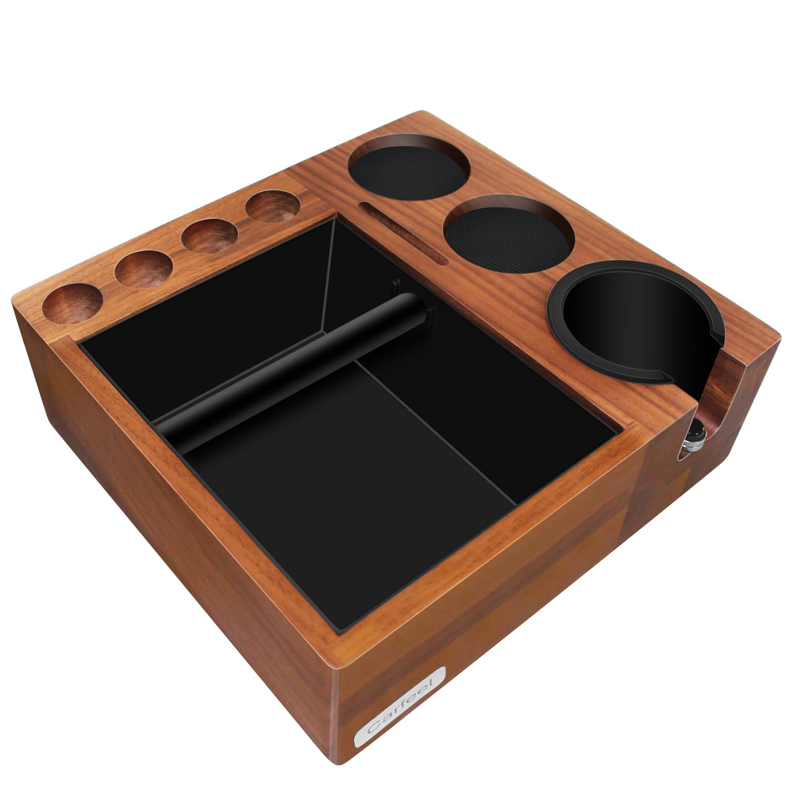 9-in-1 Portafilter Holder for 51-58mm Espresso Tamping Station with Non-Slip Multi-Functional Espresso Knock Box and Tamp Station Removable Tamper Station Espresso Station for storing coffee utensils