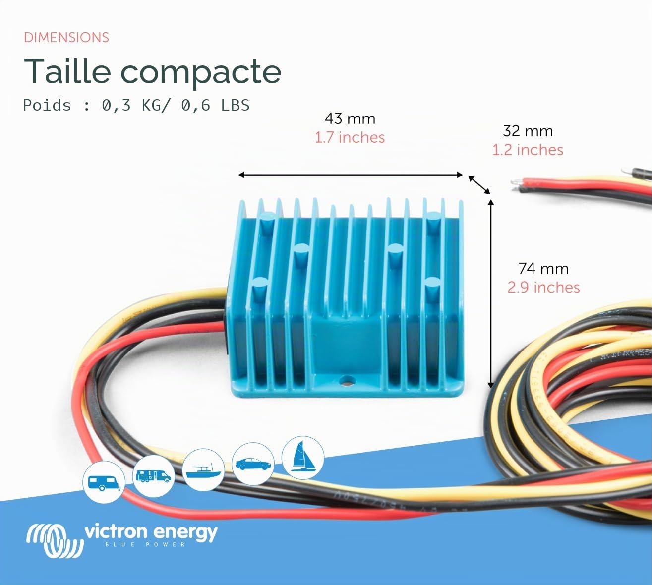 Victron Energy Orion IP67 24/12 Volts 20 A Convertisseur CC-CC Non Isolé