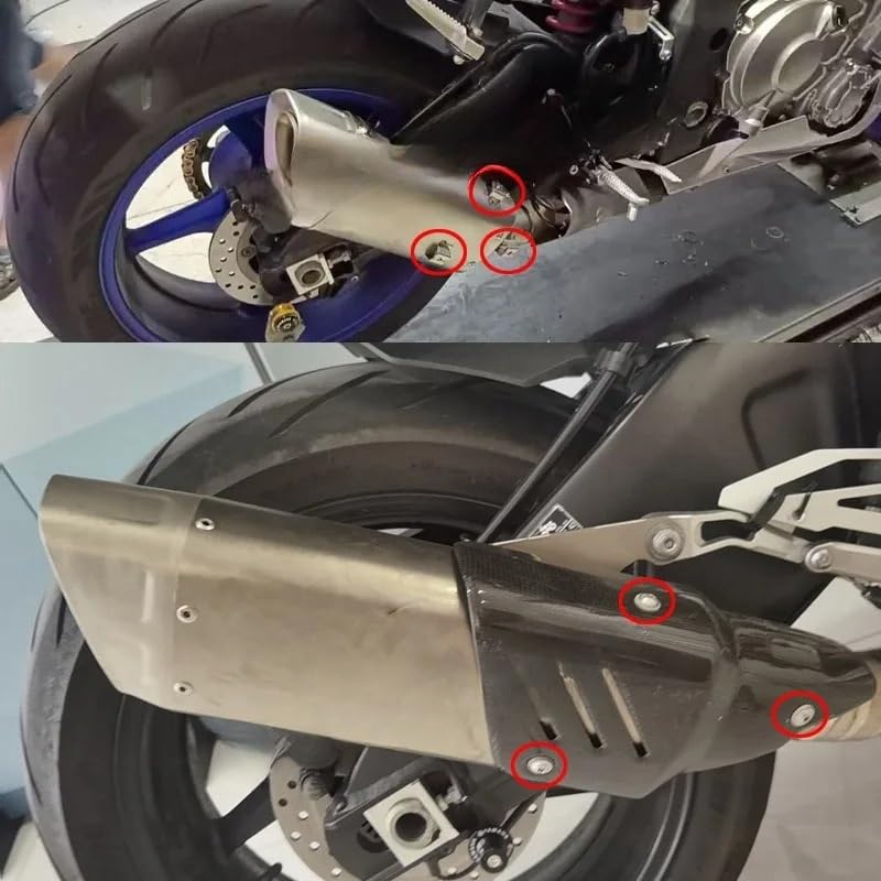 Cubierta Calor Silenciador Tubo de Escape Motocicleta, Cubierta protección térmica Fibra Carbono, Aislamiento, antiescaldaduras, Tubo silenciador Moto