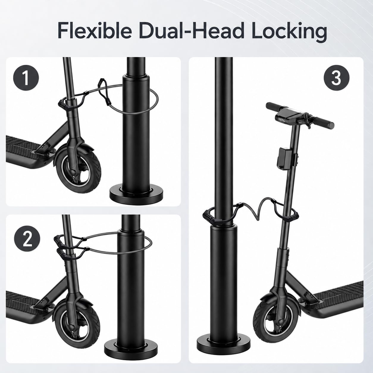 E Scooter Schloss mit Tasche, E Roller Schloss mit 4-Stellig Zahlencode