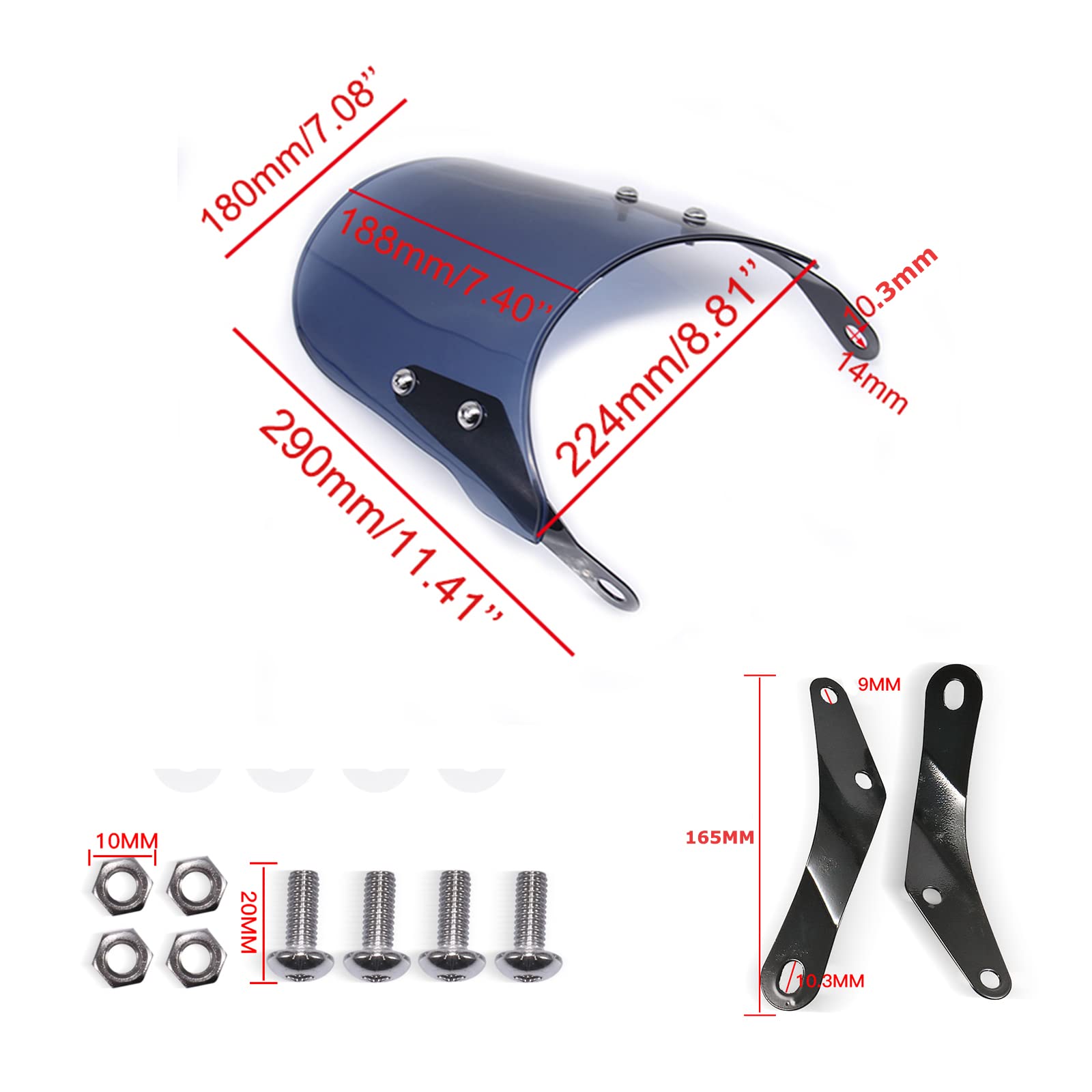 Cupolino parabrezza smoke compatibile con Triumph Bonneville T100, T120, Thruxton