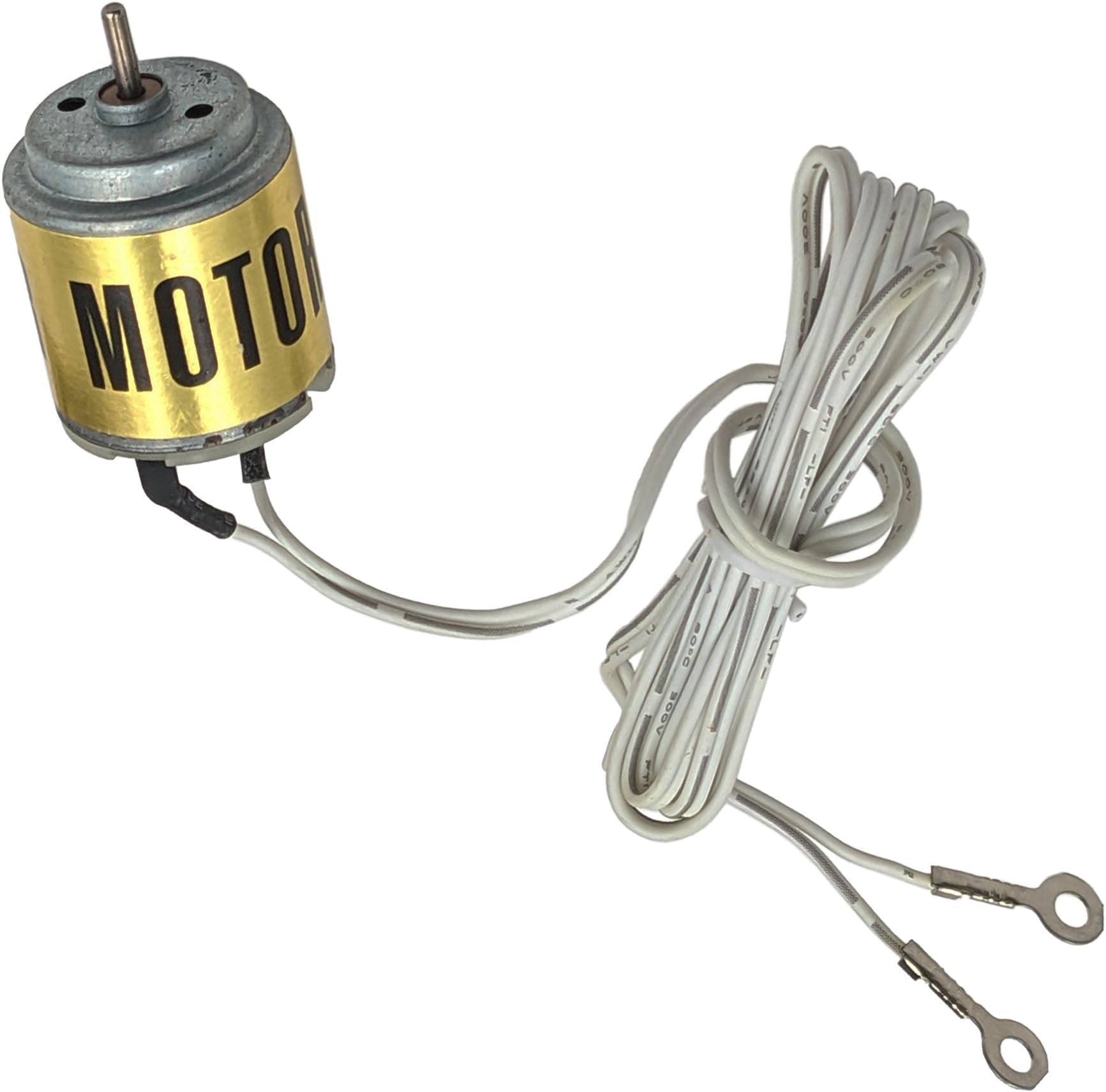 DC Motor for Solar Panel with 3 Foot Clip-on Wire Leads, 1V / 400mA Output, 2mm Diameter Shaft - by RSR ELECTRONICS INC