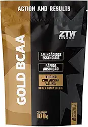 BCAA Gold Super Pump 10:1:1 Refil 100g em Po Aminoacidos Essenciais Leucina Isoleucina Valina Importado Original (100G, Natural)