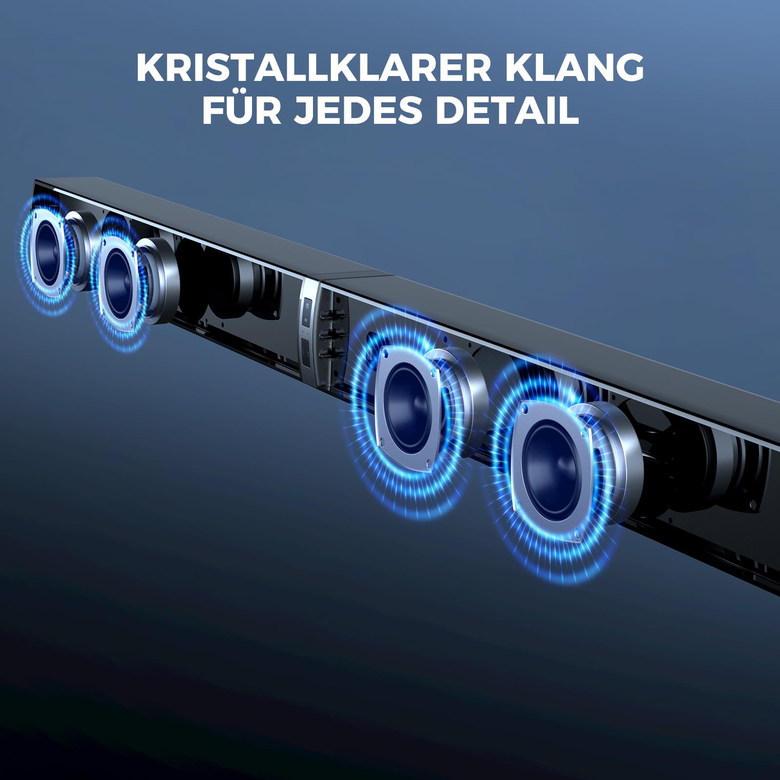 GarageRock Soundbar mit Subwoofer für TV Geräte, 120W 2-in-1 Soundbar TV Heimkino Soundsystem, 1 Set of Sorround Sound System mit Deep Bass&Lautstärkesteigerung&3 EQ Modi, Bluetooth 5.3/ARC/Opt/AUX