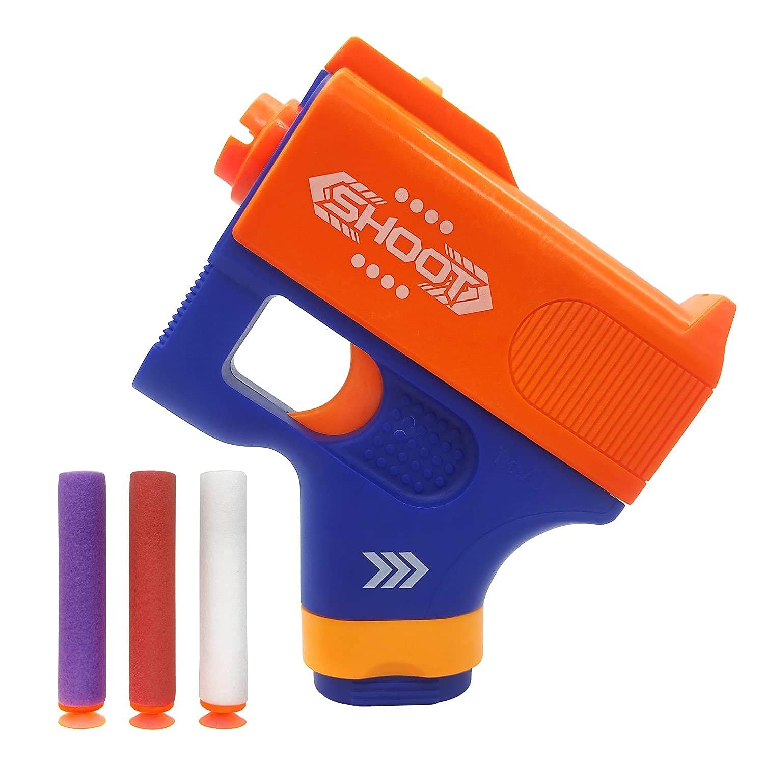 Kidoyz Mini Soft Blaster Toy Gun for Kids – Manual Soft Bullet Shooter with 3 Safe Foam Bullets, Long Range, Fun & Safe Play – Multicolor 1