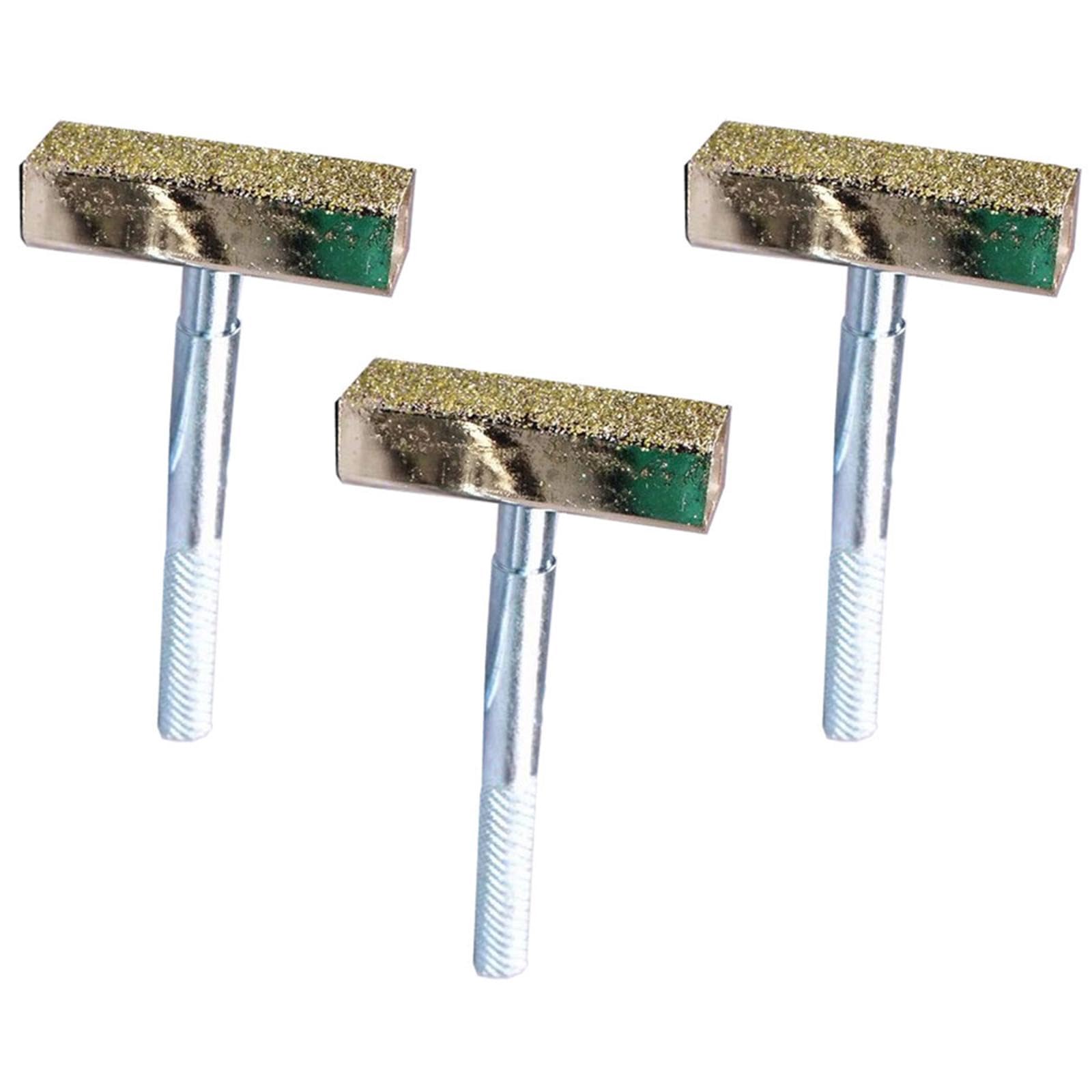 SEIWEI 3 Packs Grinding Wheel Dresser Tool 46 Grit Diamond Wheel Stone Dresser with Flat Diamond Coated Surface for Bench Grinding Deburring Wheel, Easy to Use