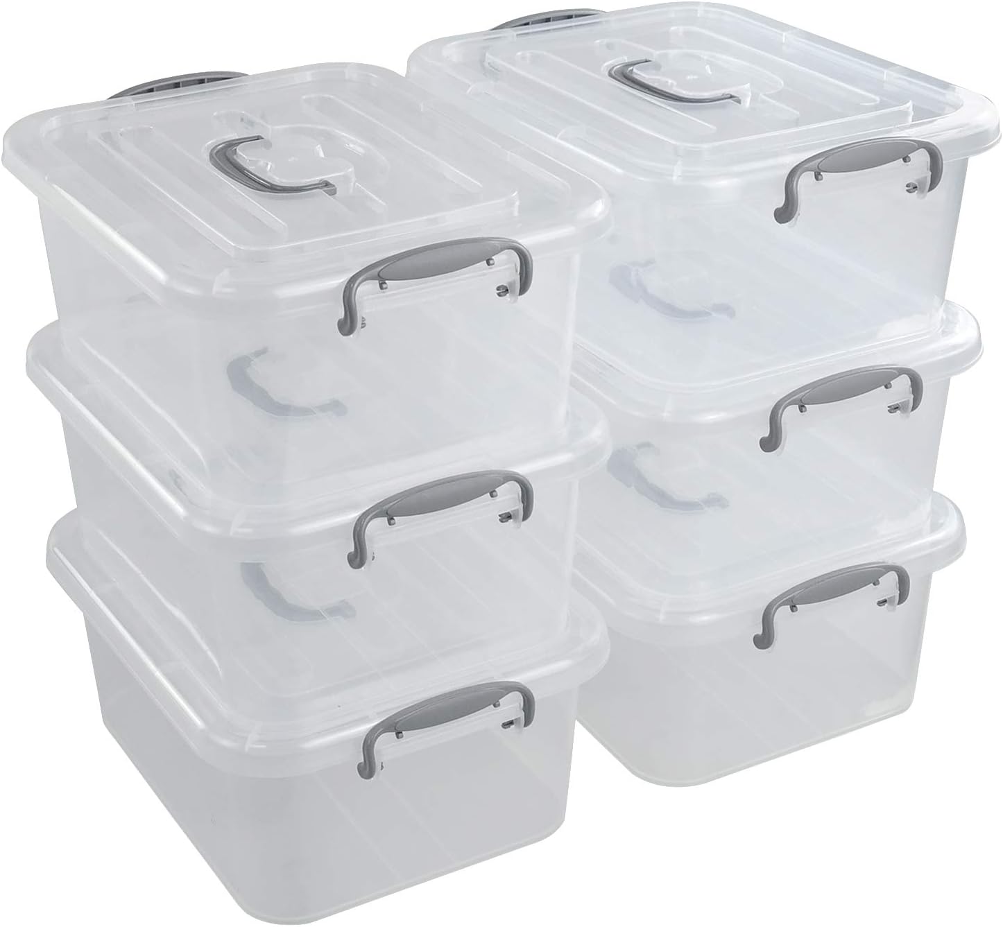 Innouse Plastic Boxes with Lid, Clear Storage Box, Set of 6 : Amazon.co ...