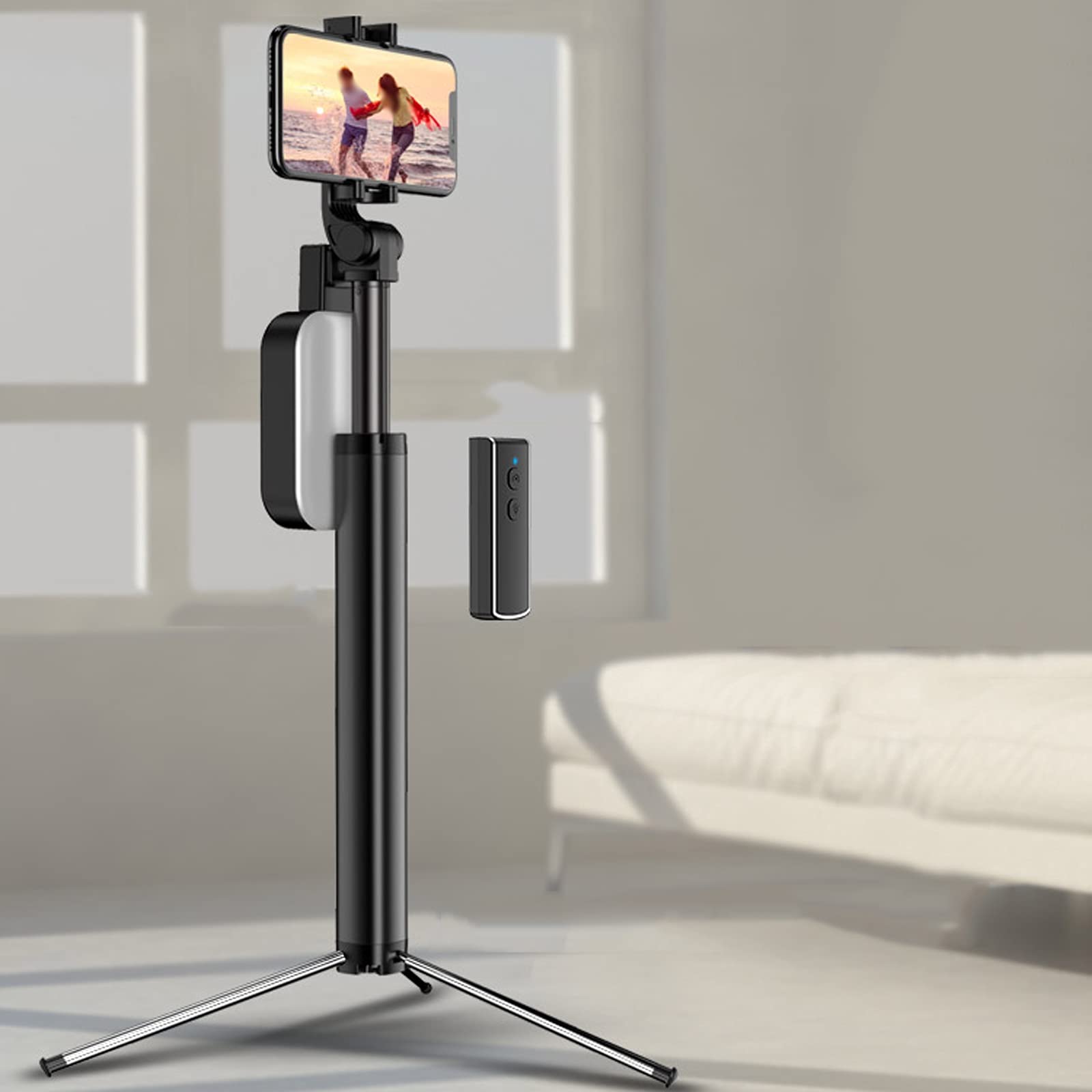 Uchwyt na telefon komórkowy uchwyt na telefon, stojak na statyw, z 1 uchwytem na telefon do nagrywania wideo na żywo selfie ze światłem wypełniającym wsparcie dla telefonów komórkowych