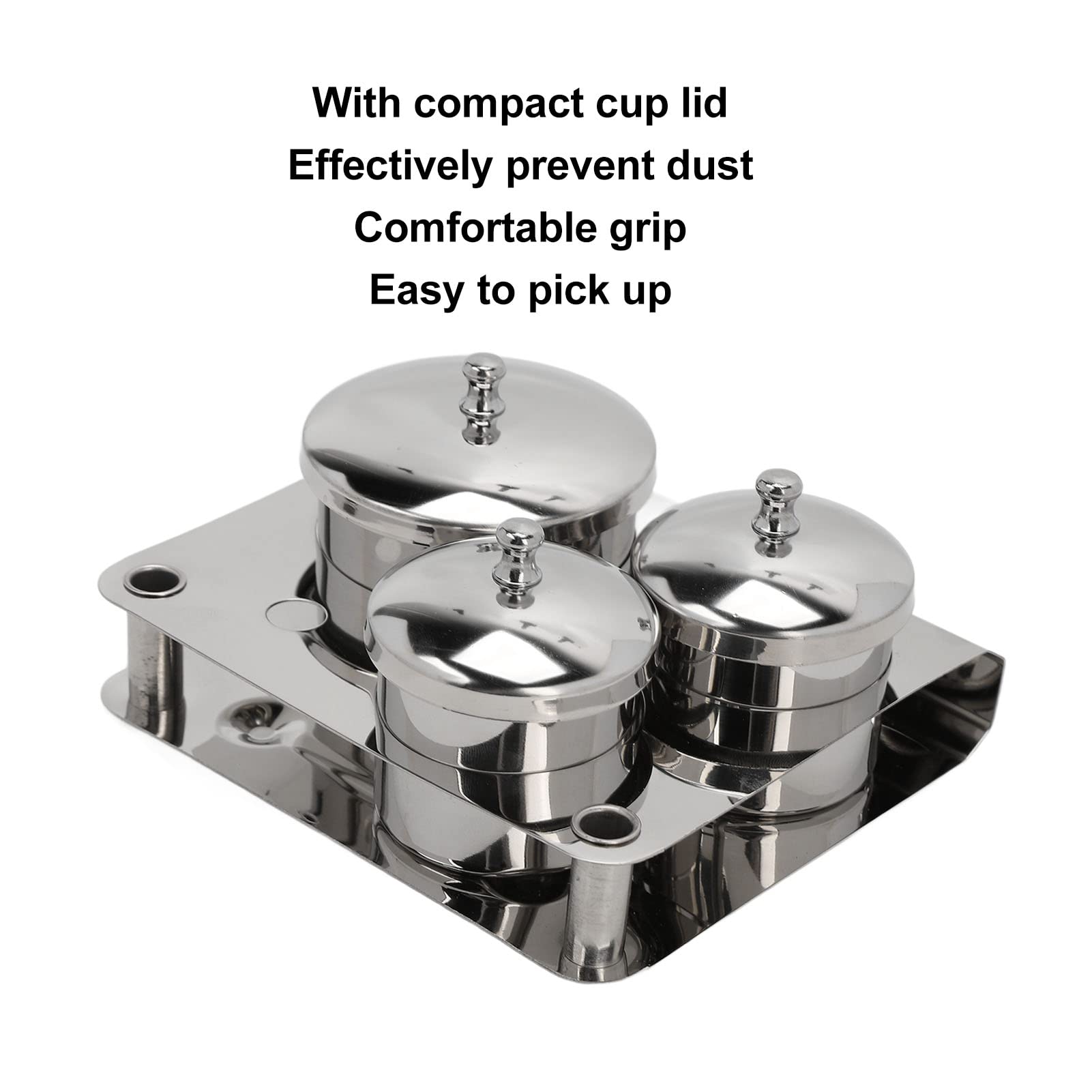 Nail Art Equipment Cup Bowls, Nail Art Stainless Steel Cup Stainless Steel Thickening Nail Powder Container With Lid For Beauty Salon Manicure