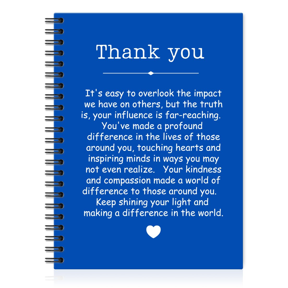 QYUVK Thank You Dark Blue Hardcover 160 Pages Spiral Notebooks, Funny Thank You Gifts for Women Men Coworkers Leader Mentor, Appreciation Gifts for