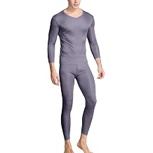 Men's Silk Long Johns|V-Neck Mens Silk Long Underwear | Mulberry Silk Thermal Underwear Sets& Base Layer