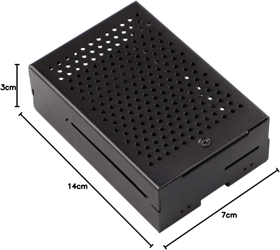 Renkforce RBP-ALC100 SBC Case with dimensions: 14cm length, 7cm width, 3cm height.