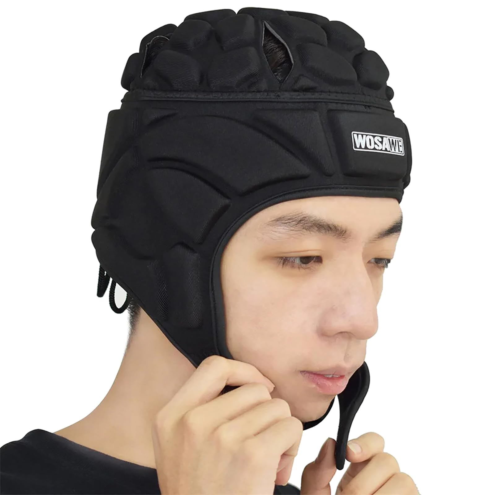 Pro Helm, verstellbar, EVA, stoßfest, Torwarthelm für Rugby, Fußball, Torwart und Torwart-Kopfschutz, Unisex