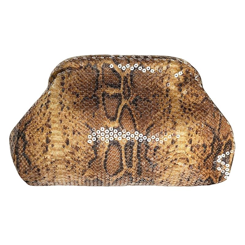 Sac de soirée pour fête pailleté et pochette léopard tendance