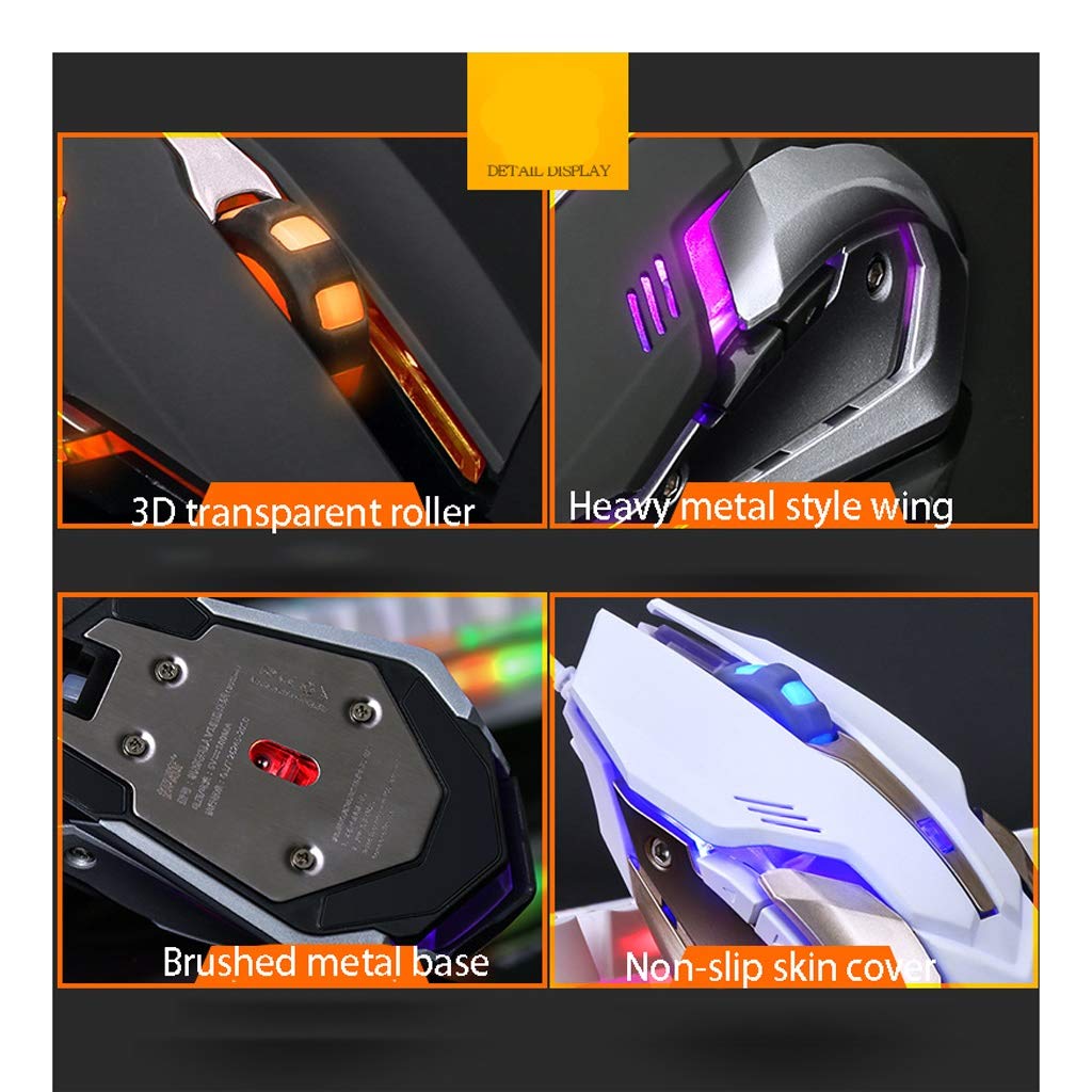 ARCH Manipolatore Kit Tastiera E Mouse, Tastiera Gaming del Computer Portatile Desktop Wired Tastiere da Gioco, Ha Fissato Il Mouse con Gomma Antiscivolo Ruote for Windows PC Gamers (Color : C)